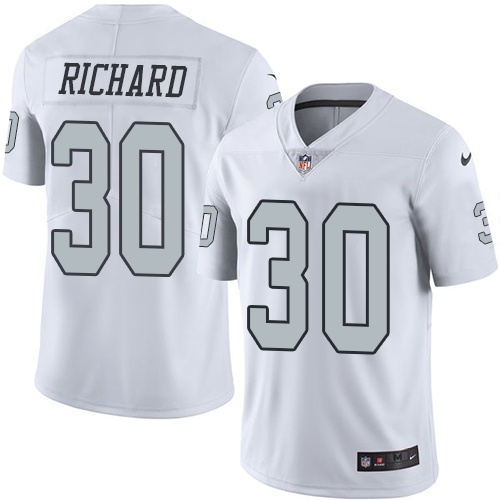 Youth Elite Jalen Richard Nike Jersey White - #30 Rush NFL Oakland Raiders